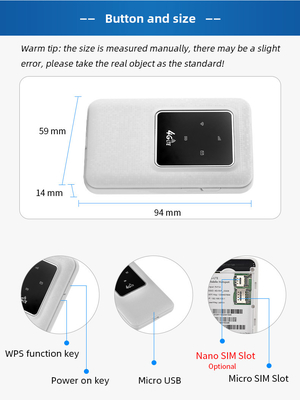 150Mbps 10Users WPS SMS Mifis Wireless 4g Lte Wifi 4g Sim Card Router With Battery
