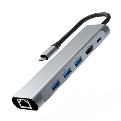 Multi Function 6 In 1 Usb Hub Adapter For MacBook Pro Windows Laptops