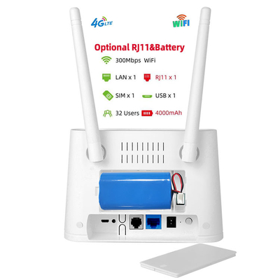 RJ11 Voice Volte Dual Sim Wireless CPE Unlocked LTE Wifi Router 4G With Battery