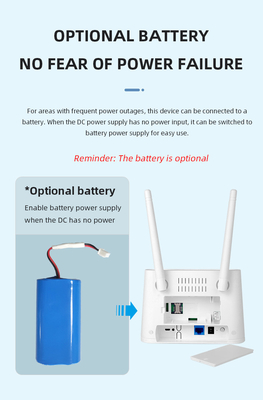 RJ11 Voice Volte Dual Sim Wireless CPE Unlocked LTE Wifi Router 4G With Battery