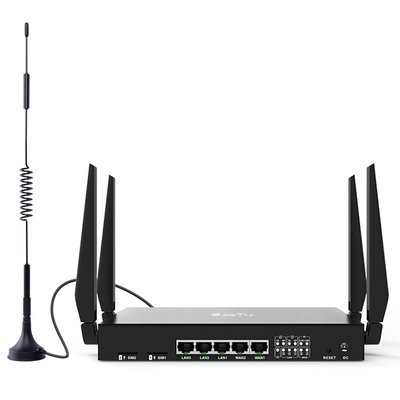 Dual SIM 4G Cellular Router with 4x4 MIMO Detachable Antennas Band Lock VPN
