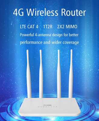 32 Wireless Users 4G LTE Indoor Router 2x2 MIMO WIFI With 4x5dBi Antennas